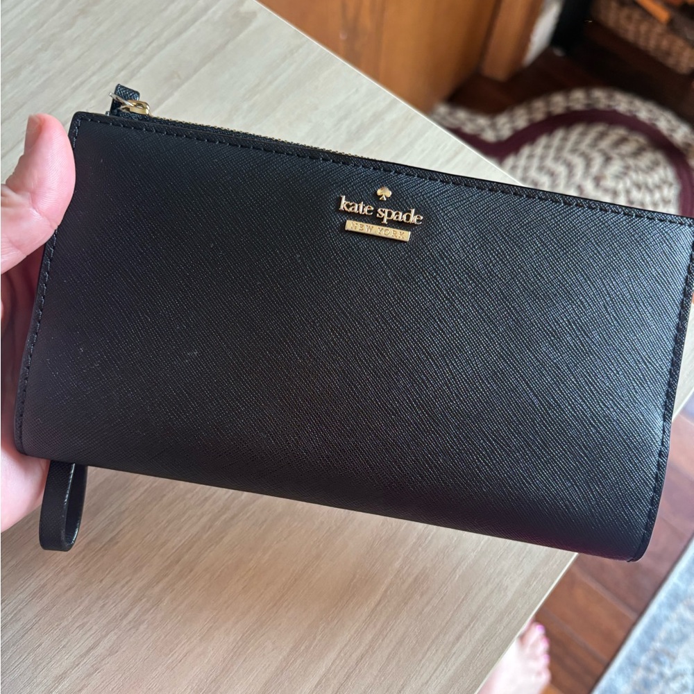 Kate Spade Black Saffiano Leather wristlet, wallet or clutch